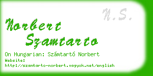 norbert szamtarto business card